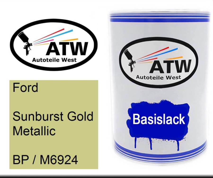 Ford, Sunburst Gold Metallic, BP / M6924: 500ml Lackdose, von ATW Autoteile West.